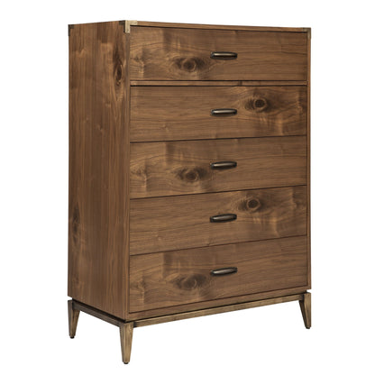 Modus Modus Modus Adler Five Drawer Chest in Natural Walnut