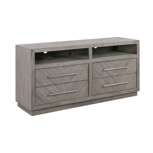 Modus Alexandra Solid Wood 64 inch Media Console in Rustic Latte