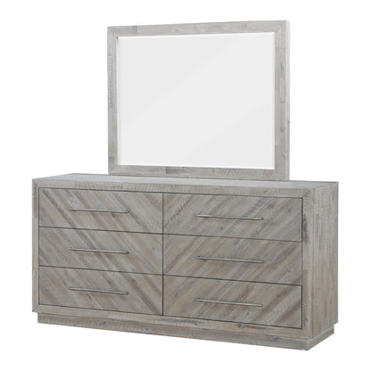 Modus Alexandra Solid Wood Six Drawer Dresser in Rustic Latte