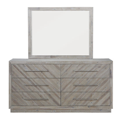 Modus Alexandra Solid Wood Six Drawer Dresser in Rustic Latte