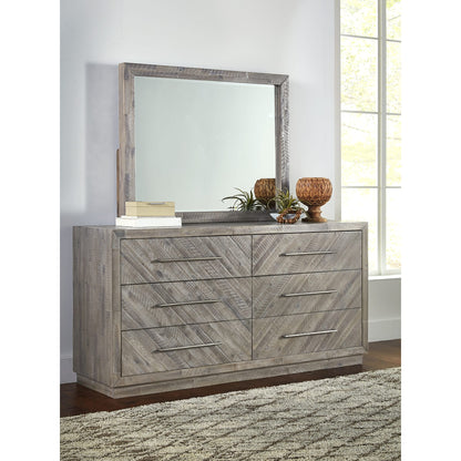 Modus Alexandra Solid Wood Six Drawer Dresser in Rustic Latte