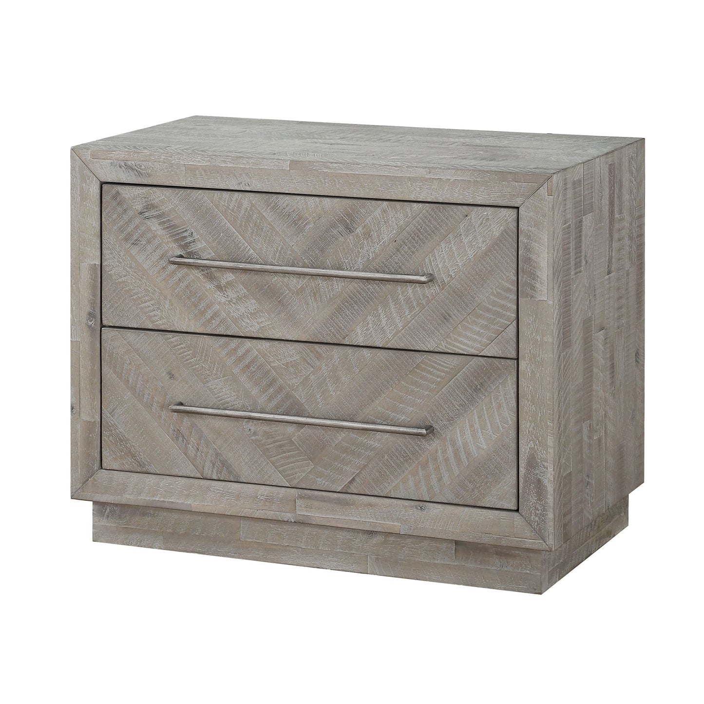 Modus Alexandra Solid Wood Two Drawer Nightstand in Rustic Latte