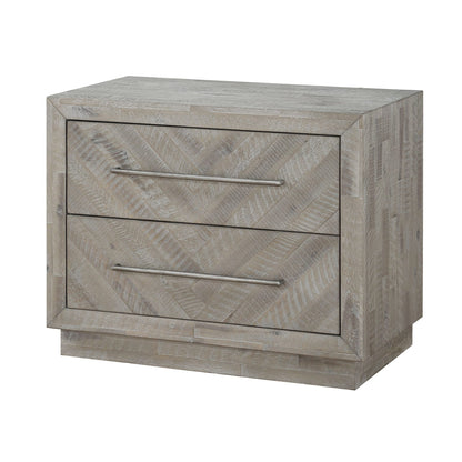 Modus Alexandra Solid Wood Two Drawer Nightstand in Rustic Latte