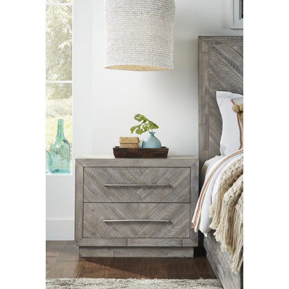 Modus Alexandra Solid Wood Two Drawer Nightstand in Rustic Latte