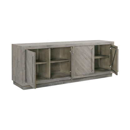 Modus Alexandrda Solid Wood 74 inch Media Console in Rustic Latte