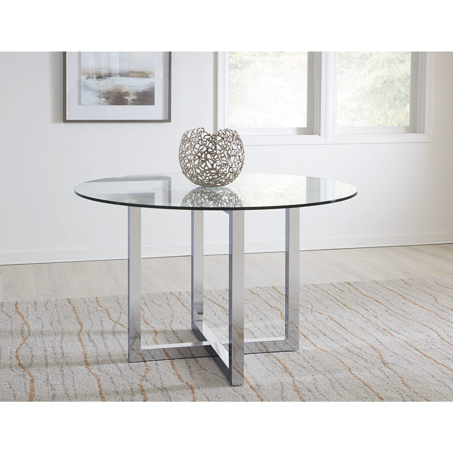 Modus Amalfi 48 inch Round Glass Top Dining Table