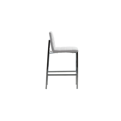 Modus Amalfi Metal Back Bar Stool in White Leather
