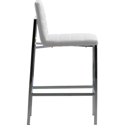 Modus Amalfi Metal Back Counter Stool in White Leather