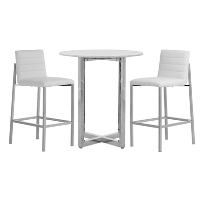 Modus Amalfi Metal Back Bar Stool in White Leather