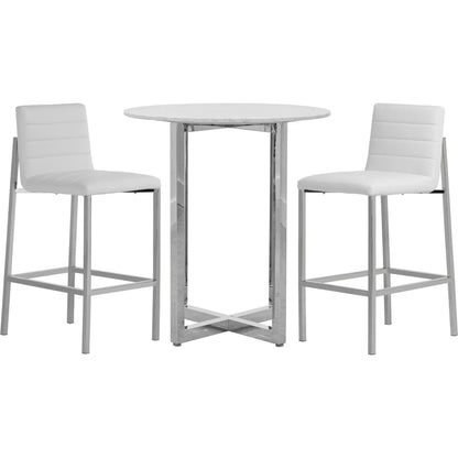 Modus Amalfi Metal Back Counter Stool in White Leather