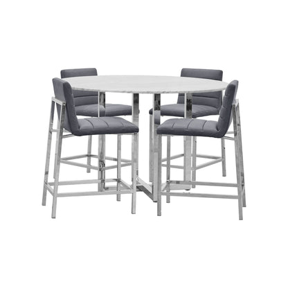 Modus Amalfi Metal Back Counter Stool in Cobalt Leather