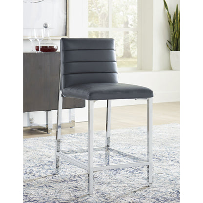 Modus Amalfi Metal Back Counter Stool in Cobalt Leather