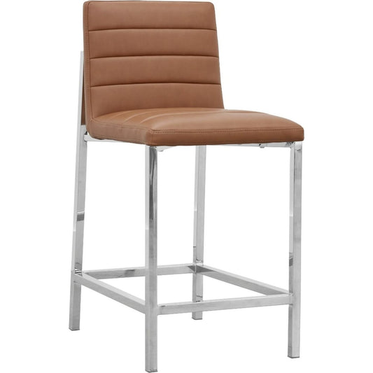 Modus Amalfi Metal Back Counter Stool in Cognac Leather