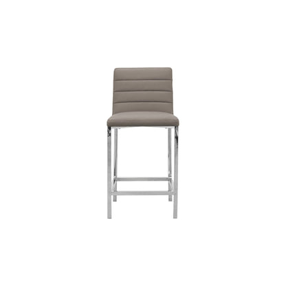 Modus Amalfi Metal Back Counter Stool in Taupe Leather