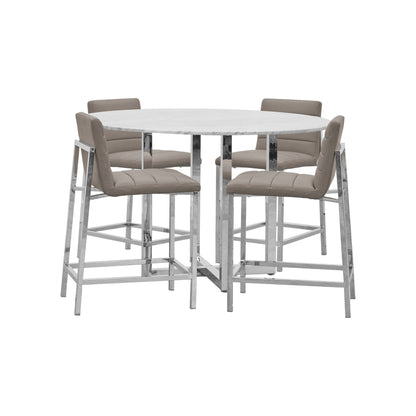 Modus Amalfi Metal Back Counter Stool in Taupe Leather