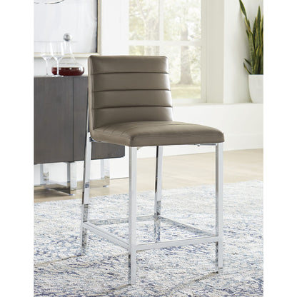 Modus Amalfi Metal Back Counter Stool in Taupe Leather