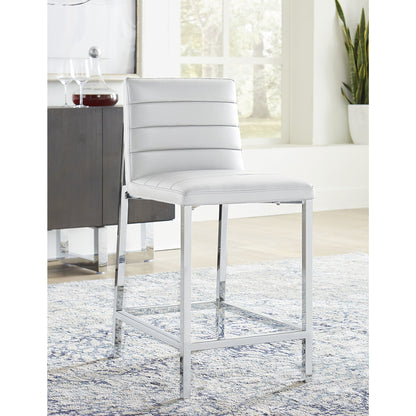 Modus Amalfi Metal Back Counter Stool in White Leather