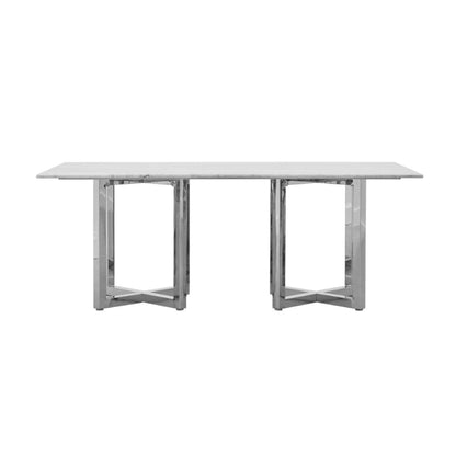 Modus Amalfi Rectangular Carrara Marble Top Dining Table