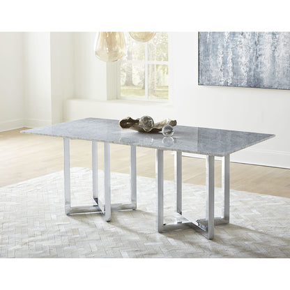 Modus Amalfi Rectangular Carrara Marble Top Dining Table