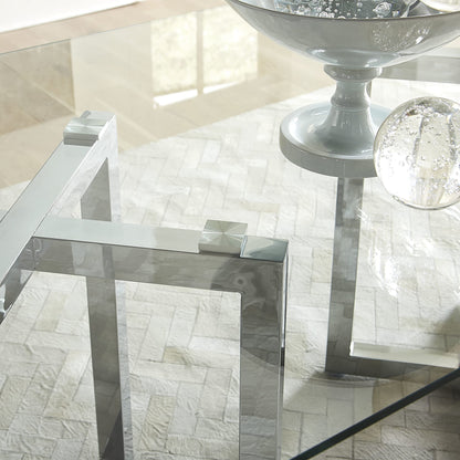 Modus Amalfi Rectangular Glass Top Dining Table