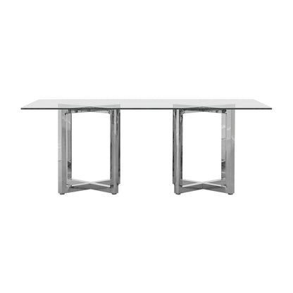 Modus Amalfi Rectangular Glass Top Dining Table