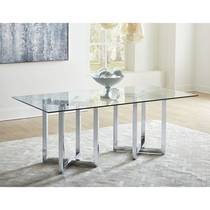 Modus Amalfi Rectangular Glass Top Dining Table