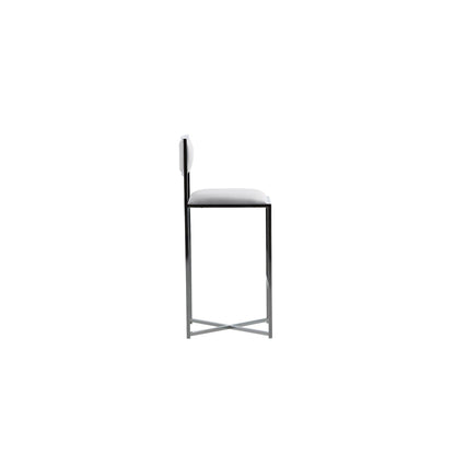 Modus Amalfi X-Base Bar Stool in White Leather