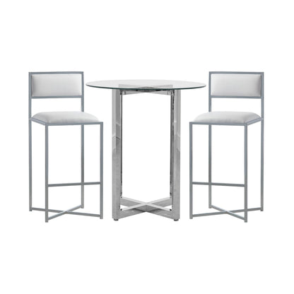 Modus Amalfi X-Base Bar Stool in White Leather