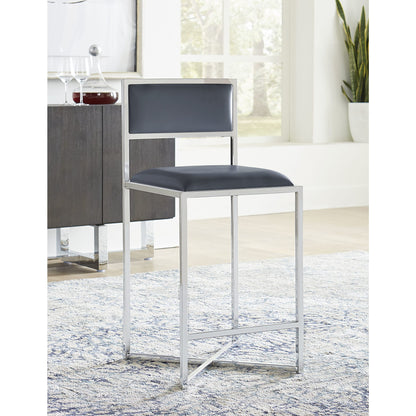 Modus Amalfi X-Base Counter Stool in Cobalt Leather
