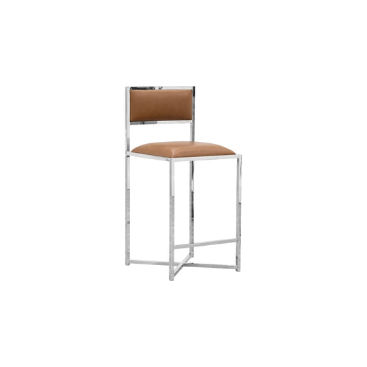 Modus Amalfi X-Base Counter Stool in Cognac Leather