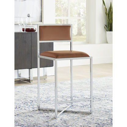 Modus Amalfi X-Base Counter Stool in Cognac Leather