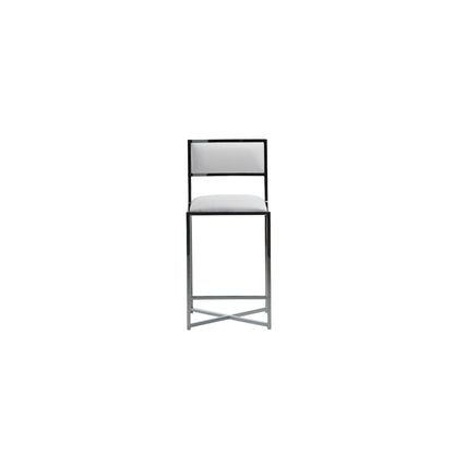 Modus Amalfi X-Base Counter Stool in White Leather