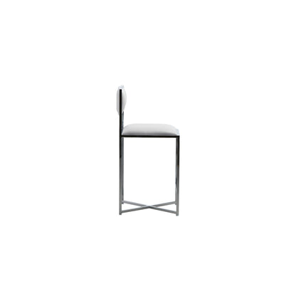 Modus Amalfi X-Base Counter Stool in White Leather