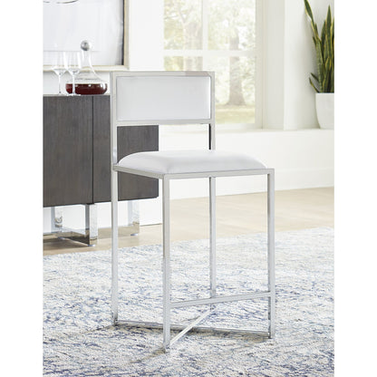 Modus Amalfi X-Base Counter Stool in White Leather