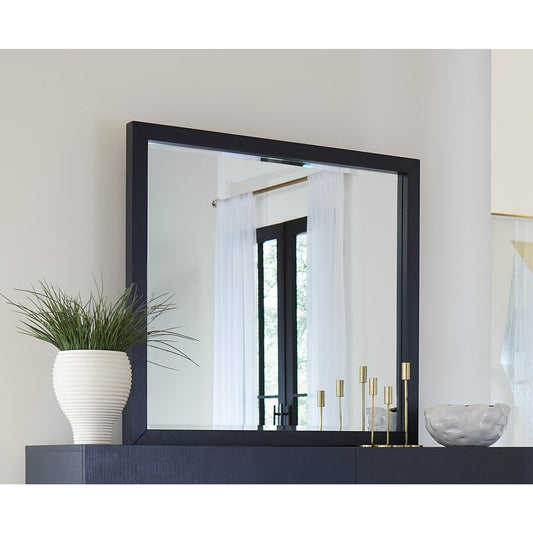 Modus Argento Beveled Glass Wall or Dresser Mirror in Navy Blue