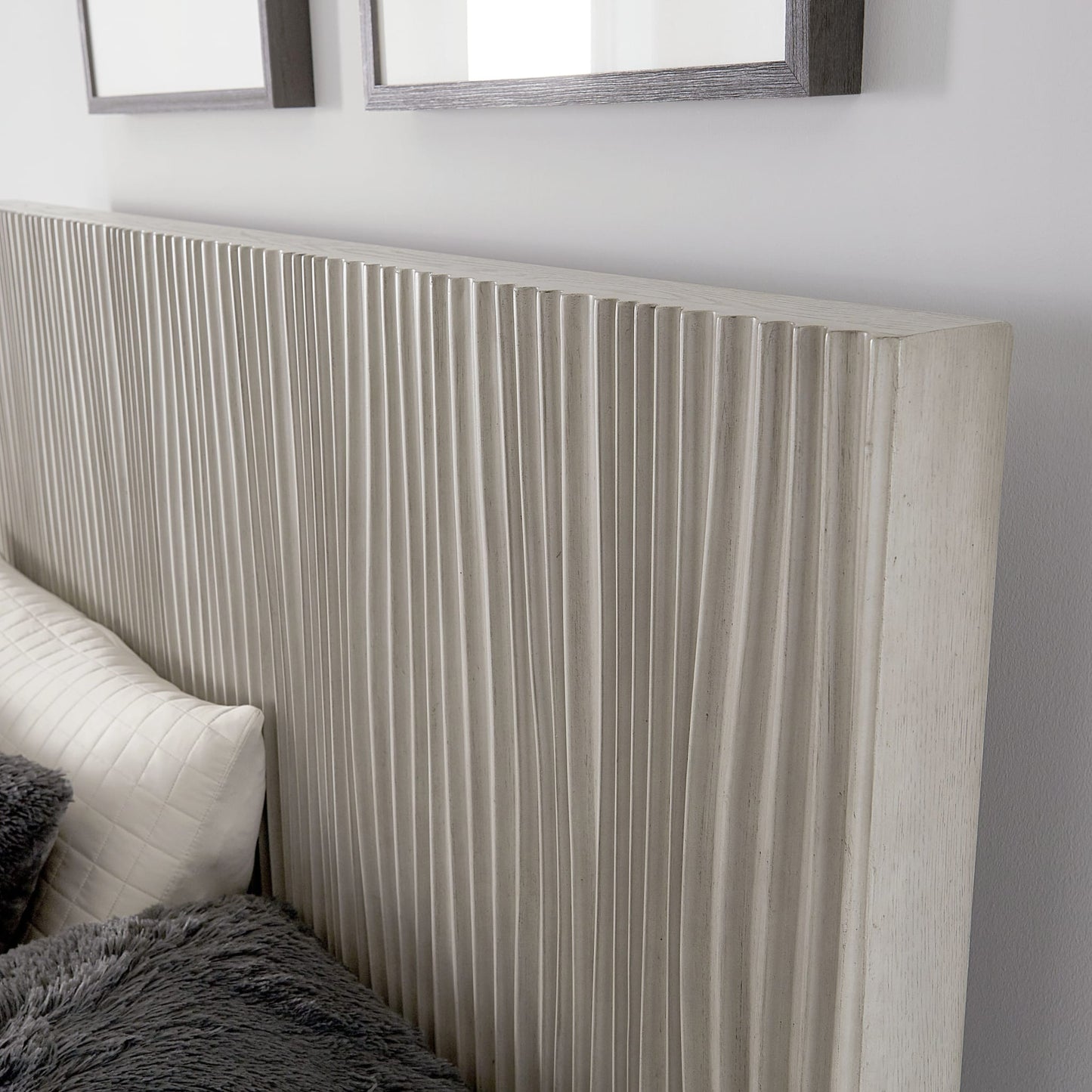 Modus Argento Wave-Patterned Bed in Misty Grey