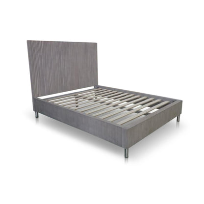Modus Argento Wave-Patterned Bed in Misty Grey