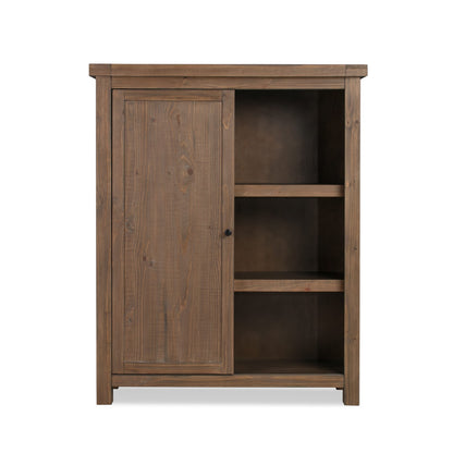 Modus Autumn Sliding Door Bookcase in Flint Oak