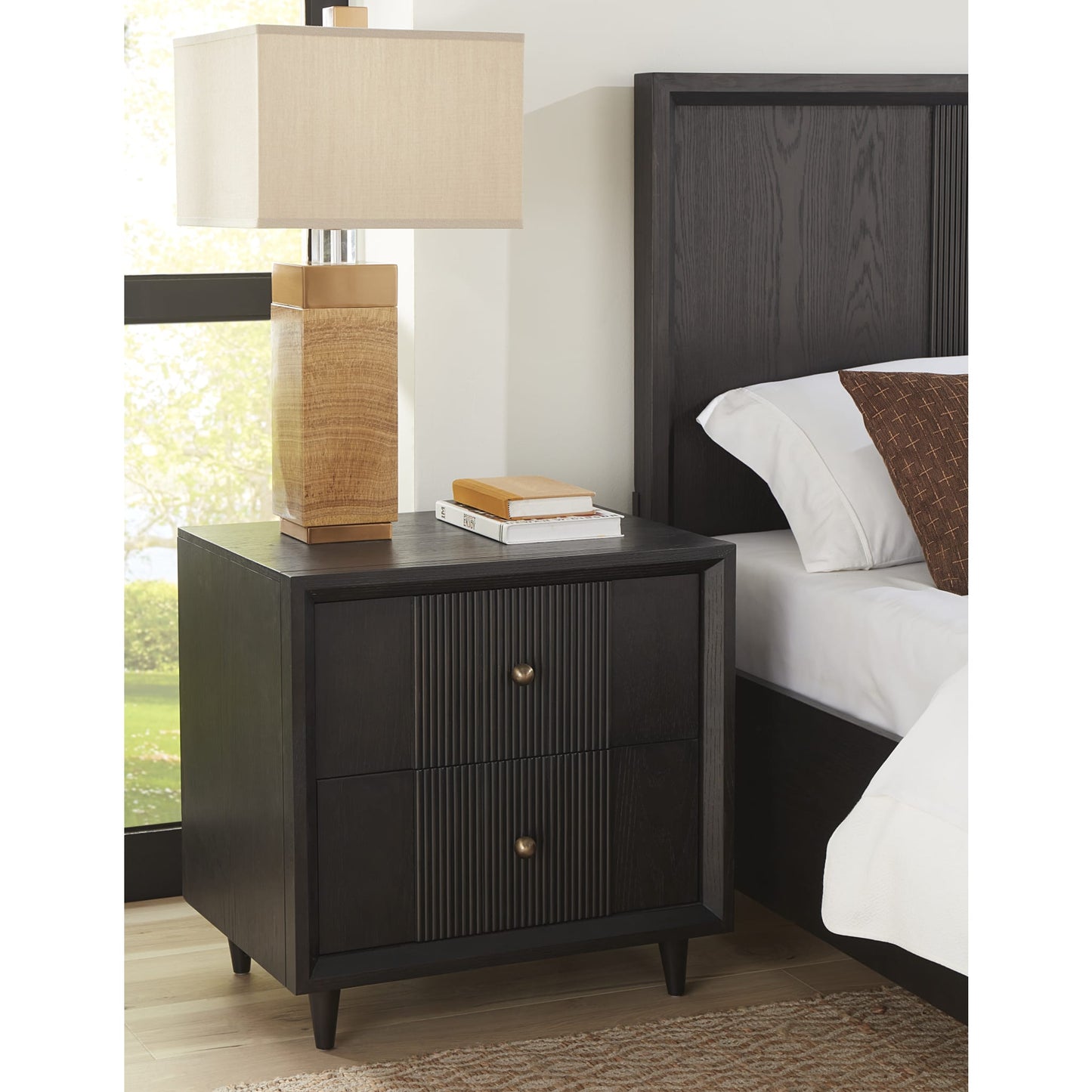 Modus Avedon USB-Charging Two Drawer Nightstand in Smoky Topaz