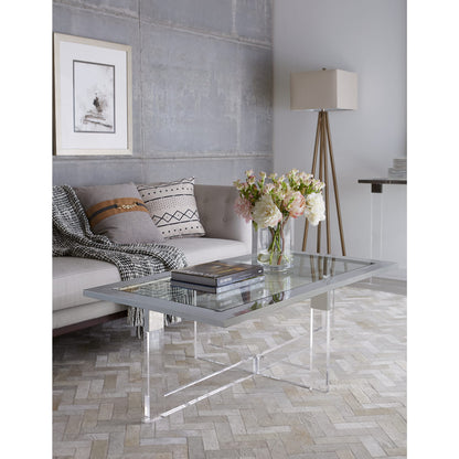 Modus Modus Bastian Coffee Table in Clear Acrylic and Gunmetal Polished Stainless Steel