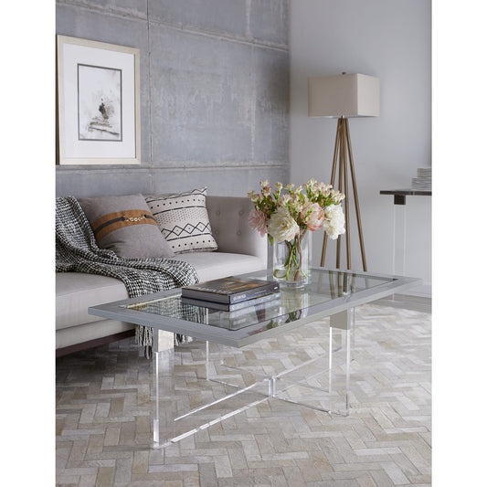 Modus Modus Bastian Coffee Table in Clear Acrylic and Gunmetal Polished Stainless Steel
