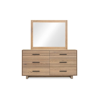 Modus Batten Six Drawer Slatted Dresser in Blonde Oak