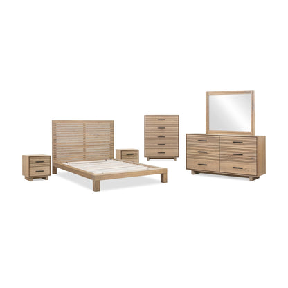 Modus Batten Solid Oak Slatted Platform Bed in Blonde