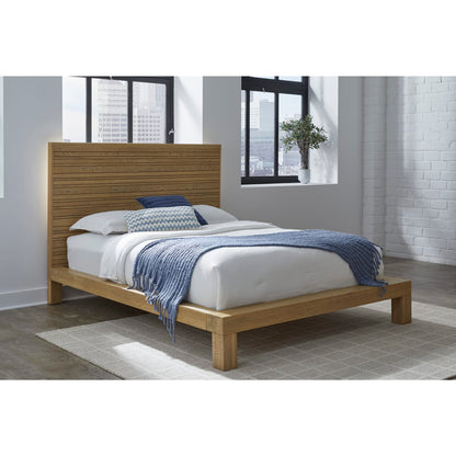 Modus Batten Solid Oak Slatted Platform Bed in Blonde
