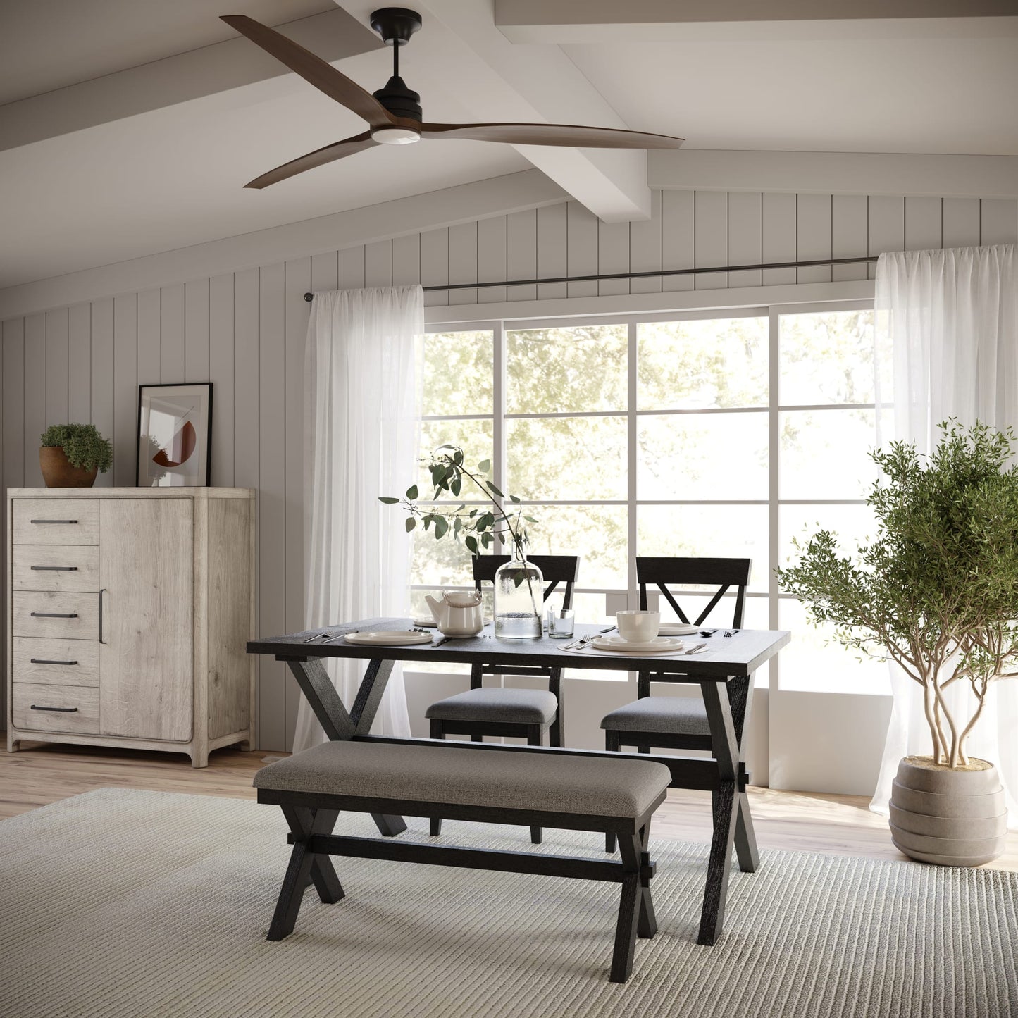 Modus Beauvoir Rectangular Wood Dining Table in Deep Almond