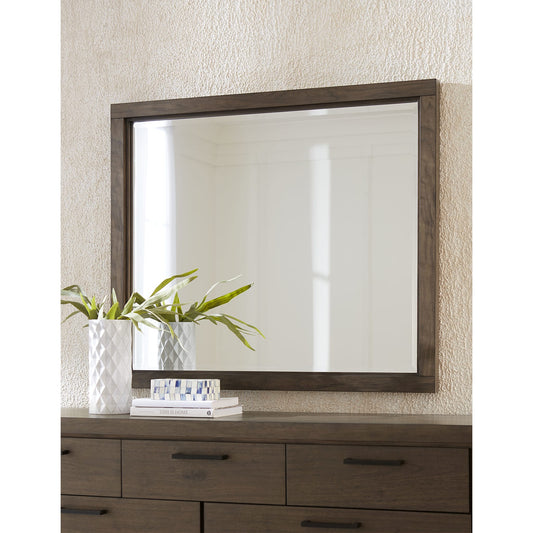 Modus Boracay Beveled Glass Landscape Mirror in Wild Oats Brown