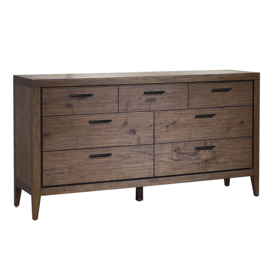Modus Boracay Seven Drawer Walnut Dresser in Wild Oats Brown