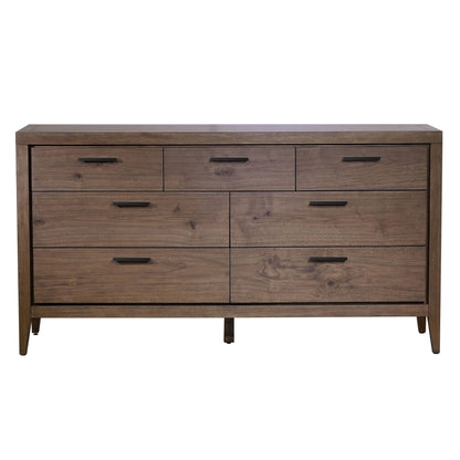 Modus Boracay Seven Drawer Walnut Dresser in Wild Oats Brown