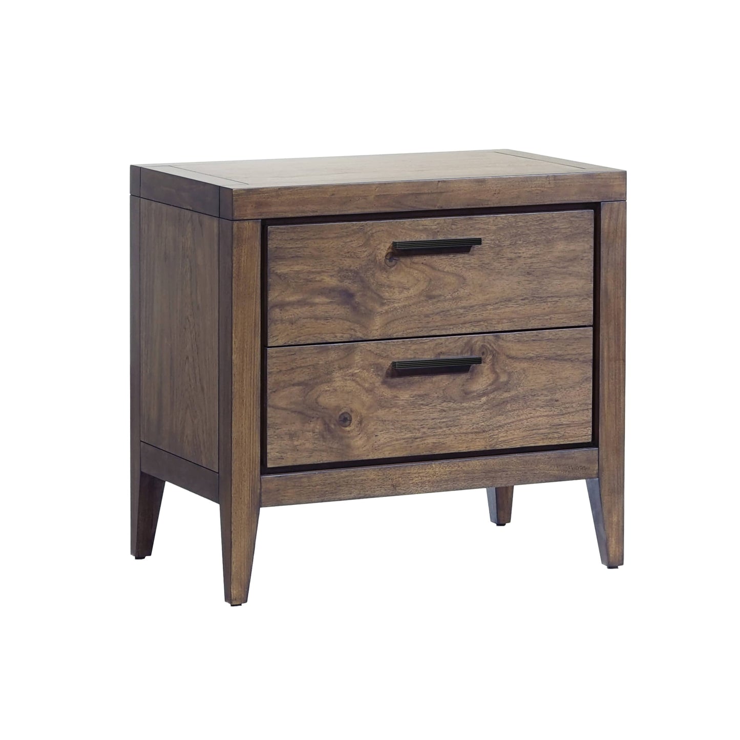 Modus Boracay Two Drawer USB Charging Nightstand in Wild Oats Brown