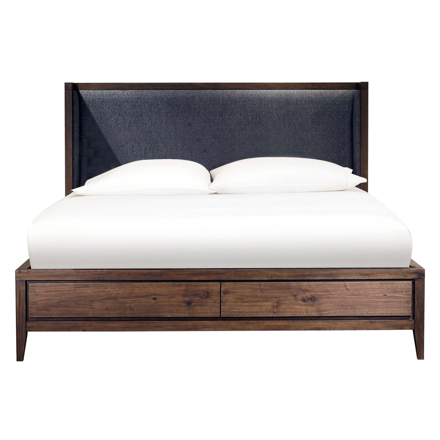 Modus Boracay Upholstered Wingback Storage Bed in Wild Oats Brown
